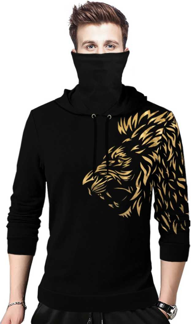 Full Sleeve Printed Men Sweatshirt (M,Black)